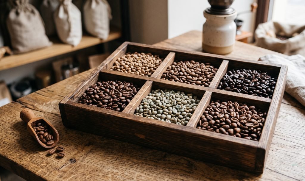 kavos pupeliu rinkinys